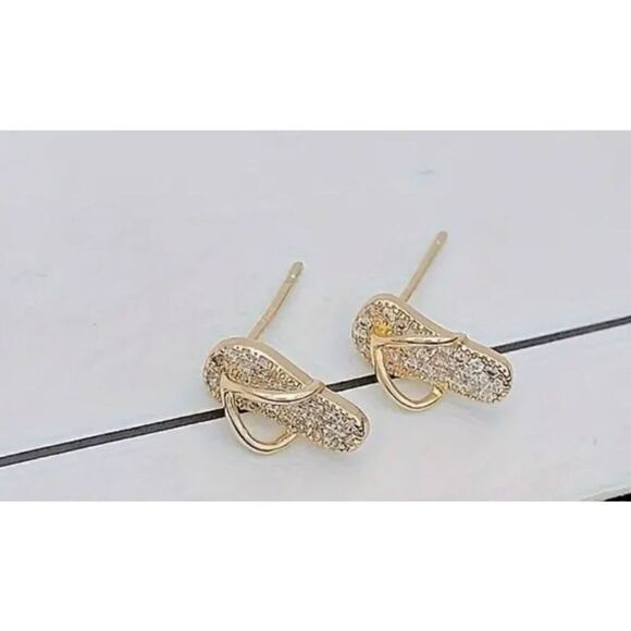 Luxury Zircon Gold plated Stud Earrings - Picture 8 of 8